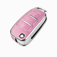 Etui na kluczyk Audi różowe z TPU - model 386
