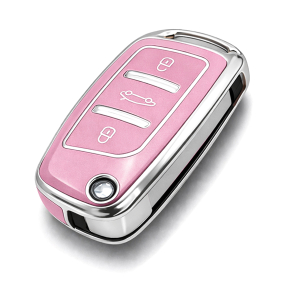 Etui TPU na kluczyk Citroen / Peugeot – różowe | model 462